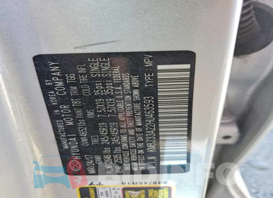 KM8J33A22HU463593 Photo# 14