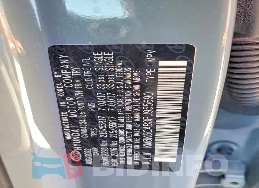 KM8K6CAB3PU955690 Photo# 13