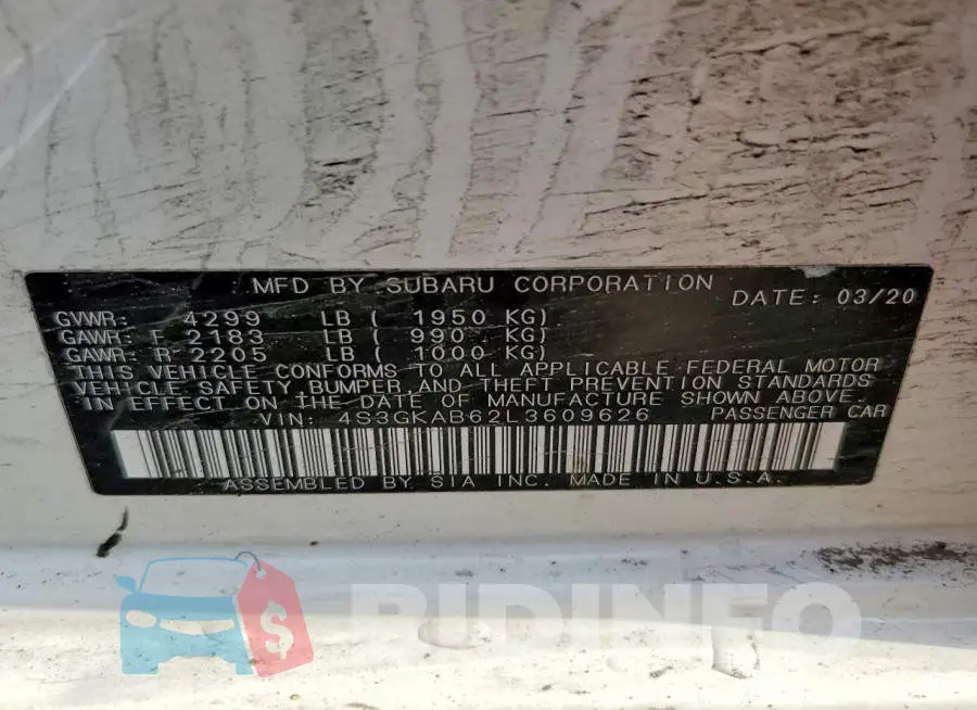 4S3GKAB62L3609626 Photo# 13