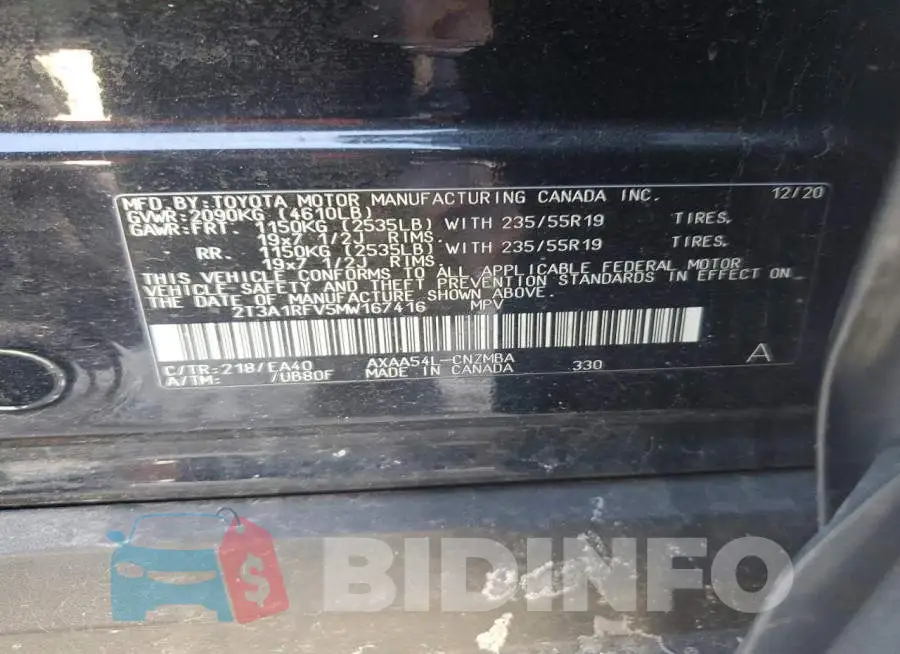 2T3A1RFV5MW167416 Photo# 13