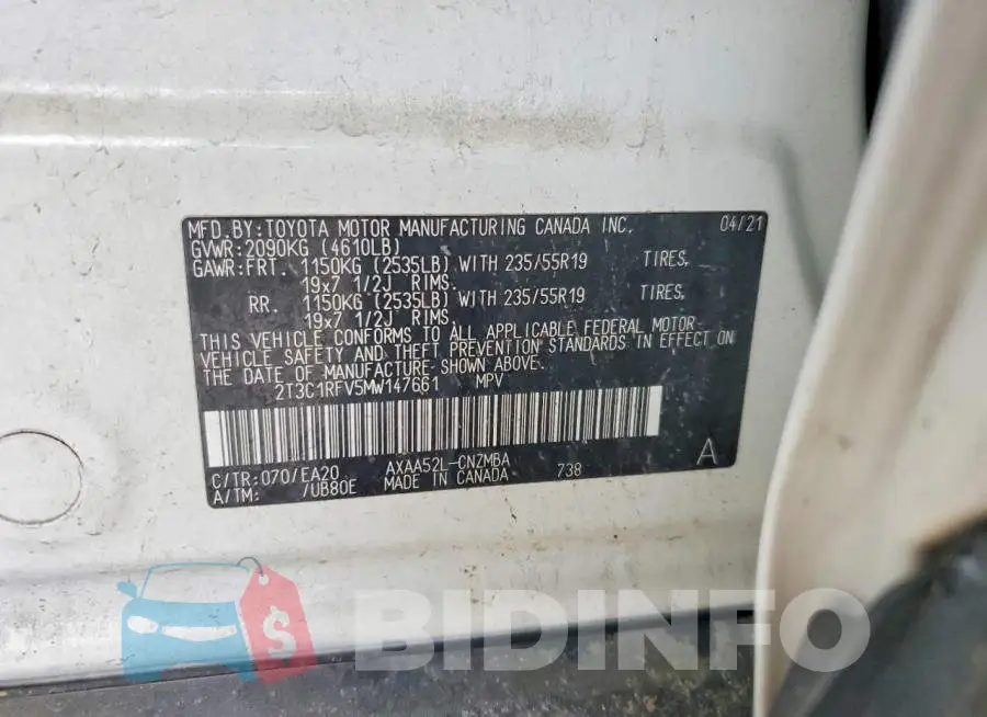 2T3C1RFV5MW147661 Photo# 14