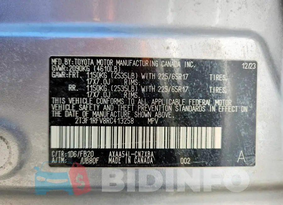 2T3F1RFV8RC413258 Photo# 13