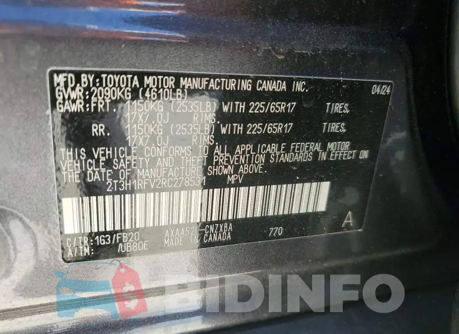 2T3H1RFV2RC278531 Photo# 13