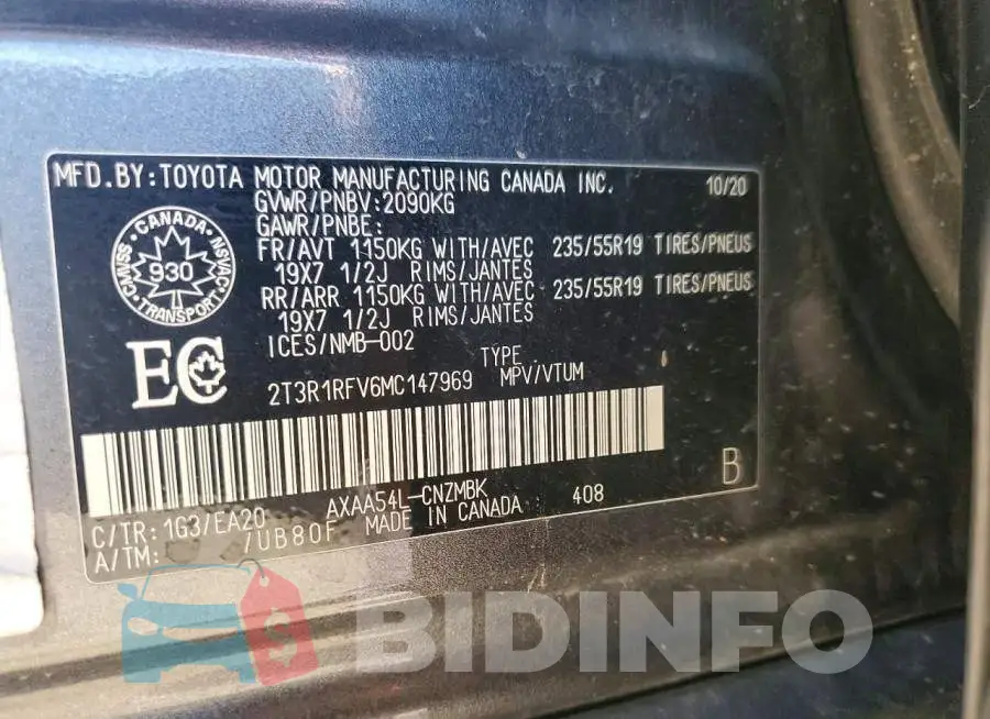 2T3R1RFV6MC147969 Photo# 13