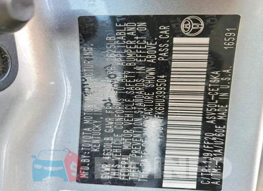 4T1BF1FK6HU399504 Photo# 12