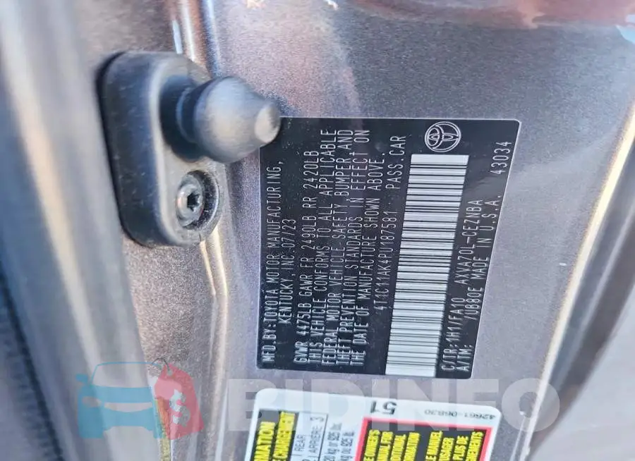 4T1C11AK4PU187581 Photo# 13