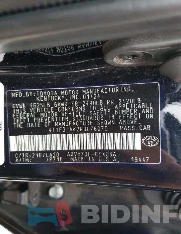 4T1F31AK2RU076070 Photo# 12