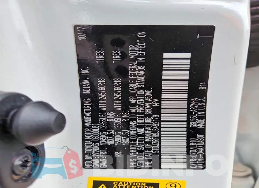 5TDJZRFH9JS492179 Photo# 13