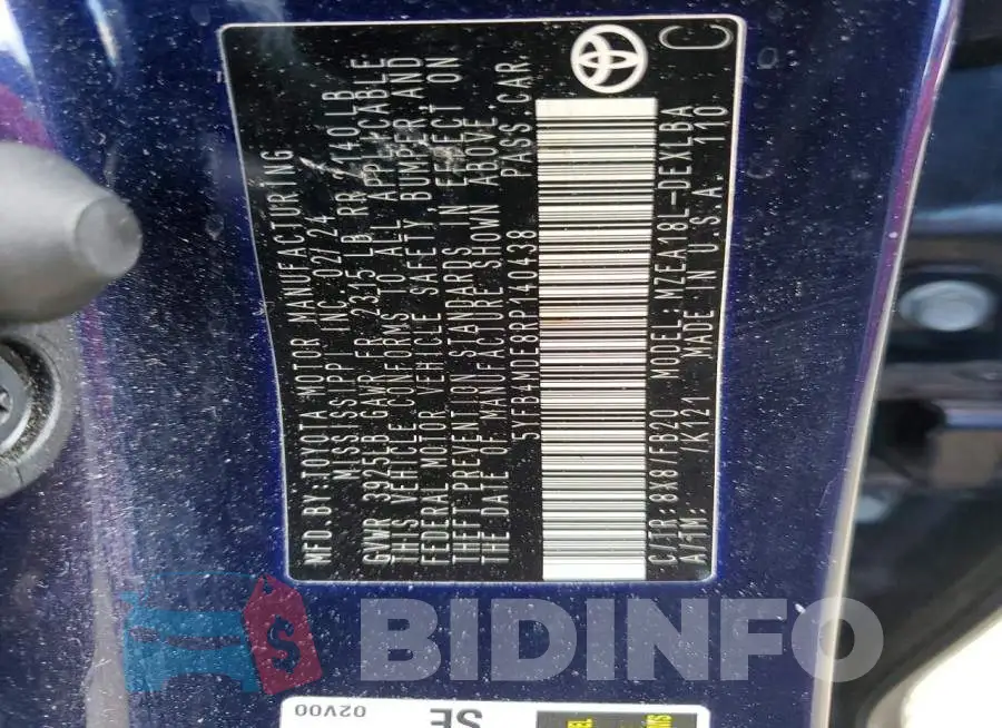5YFB4MDE8RP140438 Photo# 12