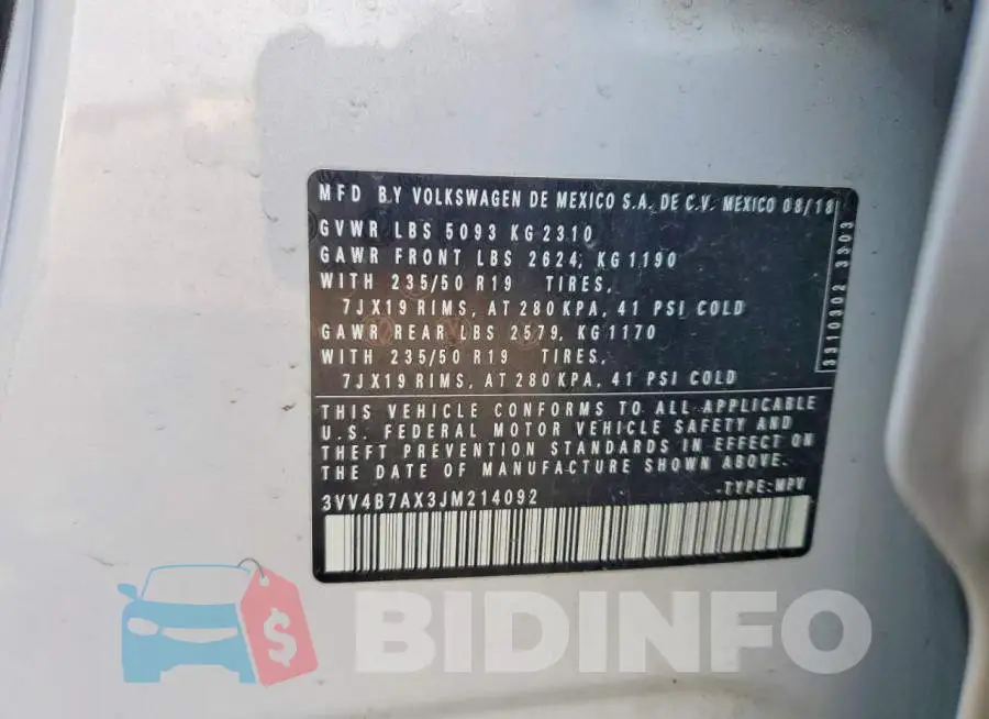 3VV4B7AX3JM214092 Photo# 14
