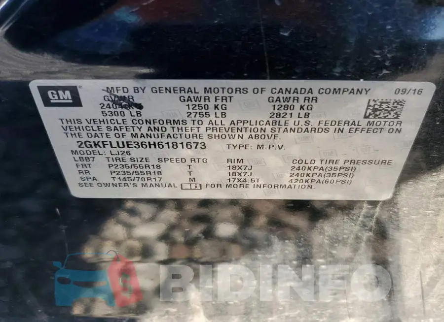 2GKFLUE36H6181673 Photo# 13