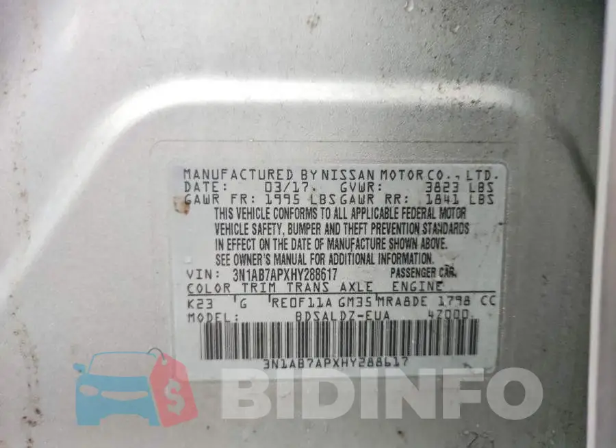 3N1AB7APXHY288617 Photo# 12