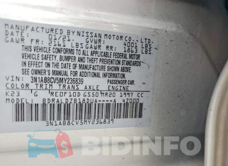 3N1AB8CV5MY236839 Photo# 12
