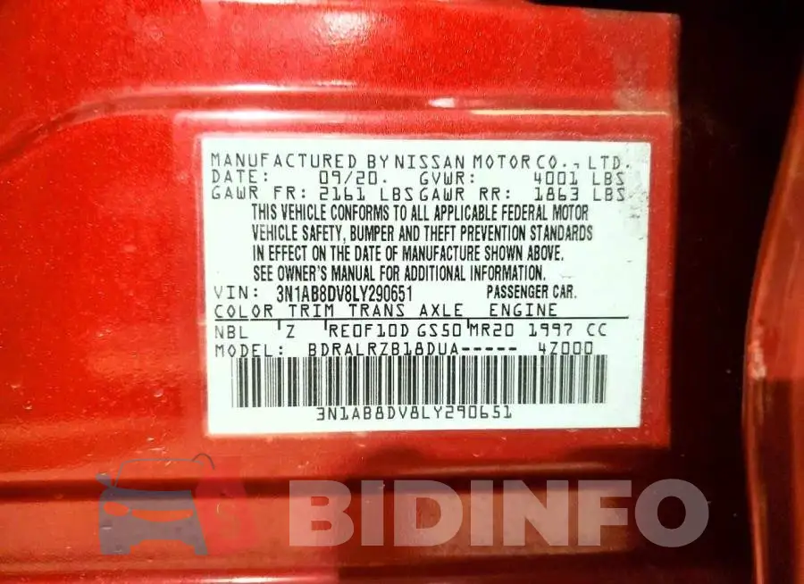 3N1AB8DV8LY290651 Photo# 12