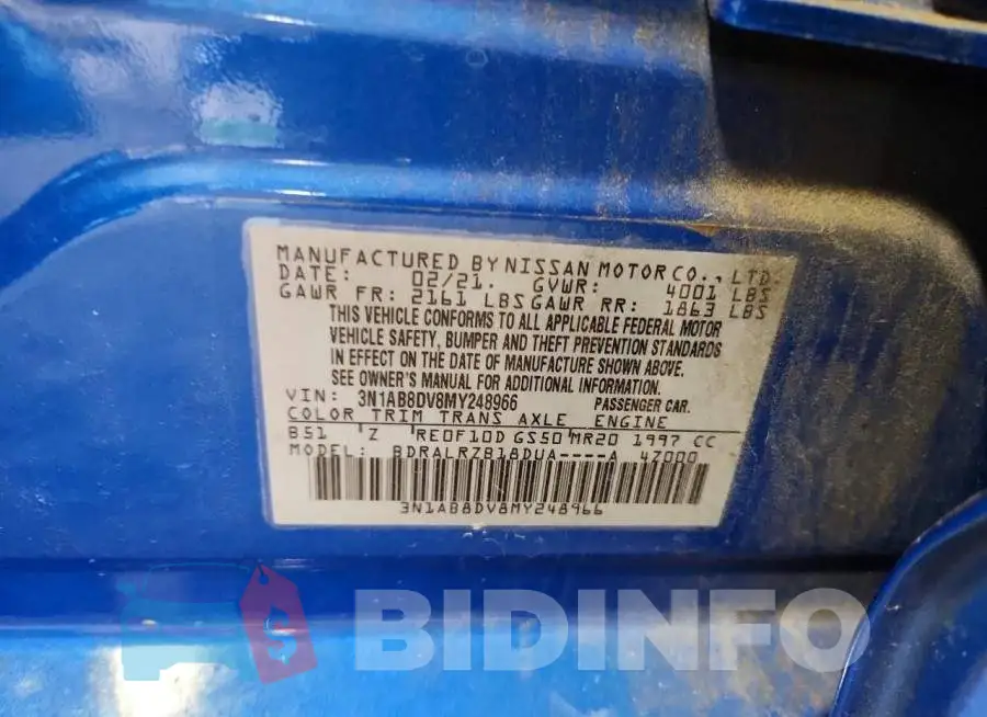 3N1AB8DV8MY248966 Photo# 12
