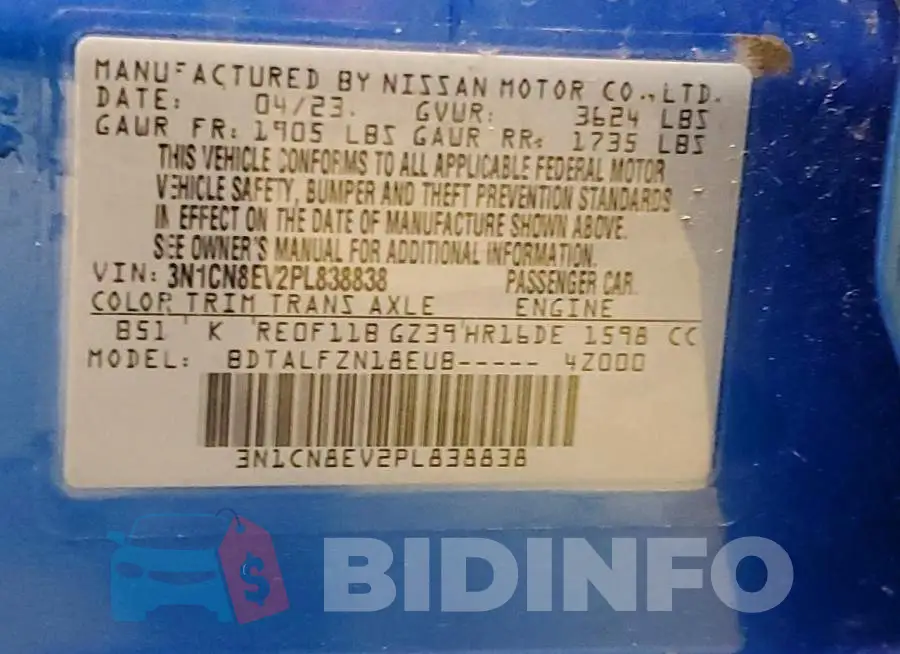 3N1CN8EV2PL838838 Photo# 12