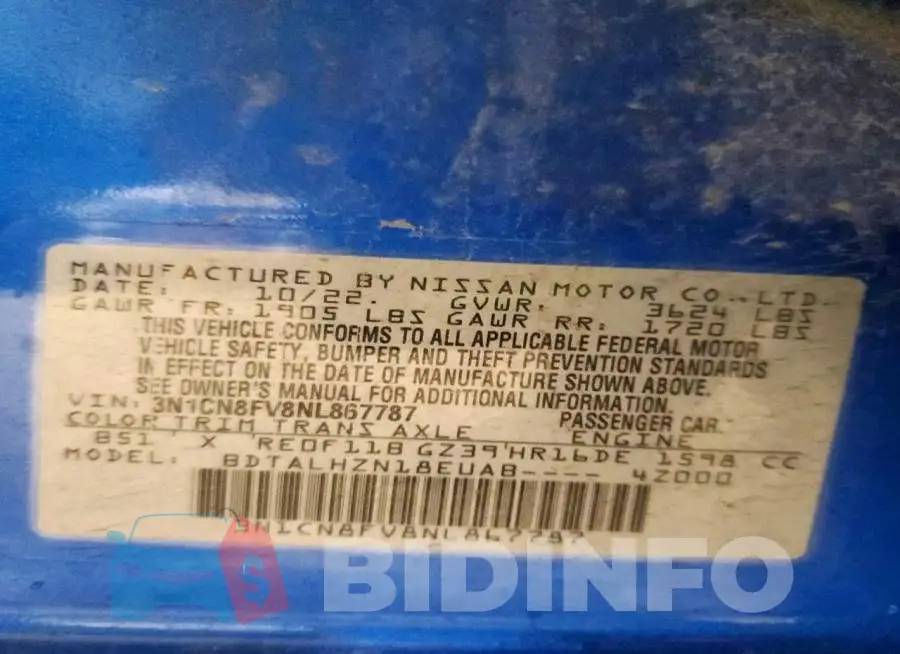 3N1CN8FV8NL867787 Photo# 12
