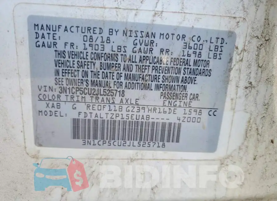 3N1CP5CU2JL525718 Photo# 13