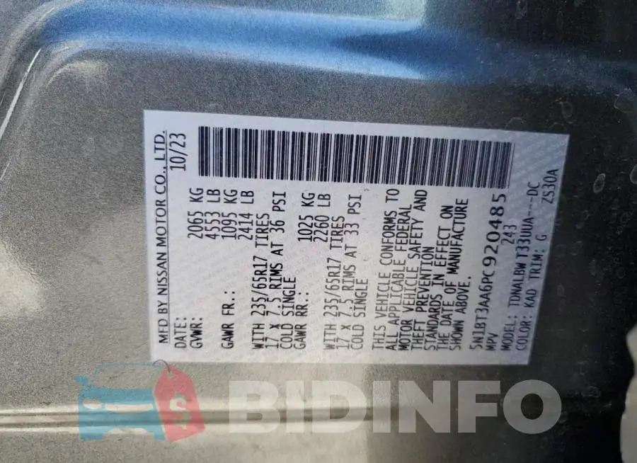 5N1BT3AA6PC920485 Photo# 14
