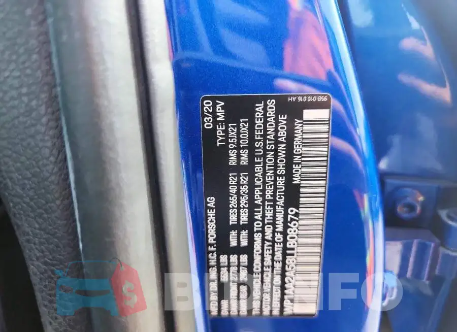 WP1AA2A58LLB08679 Photo# 13