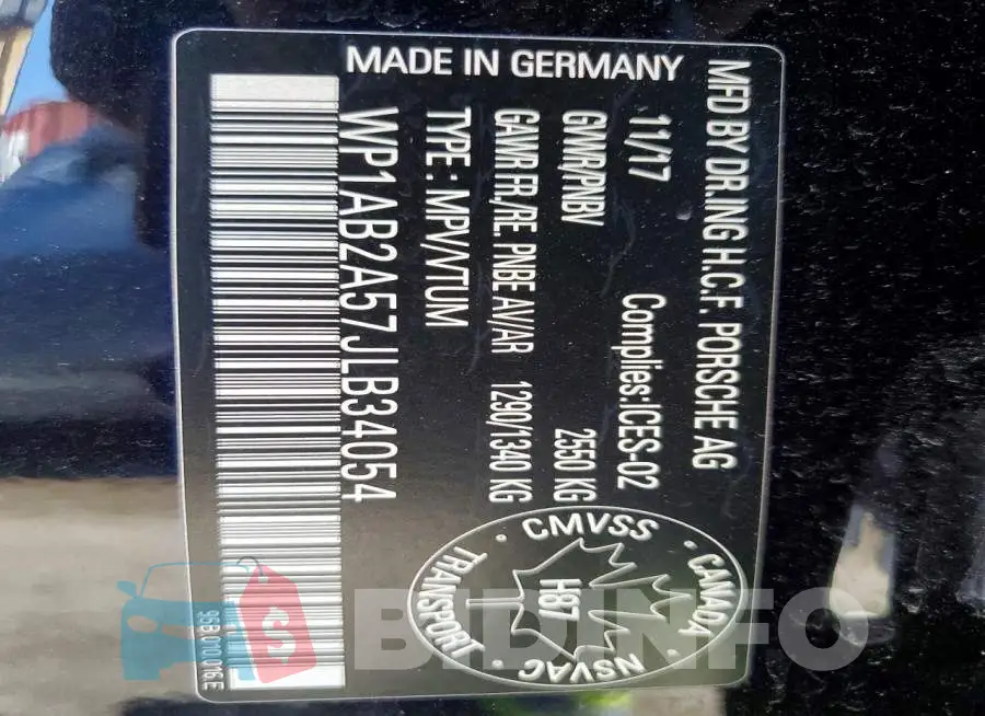 WP1AB2A57JLB34054 Photo# 14