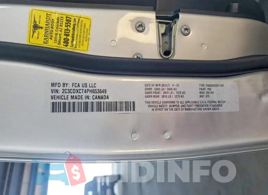 2C3CDXCT4PH653649 Photo# 13