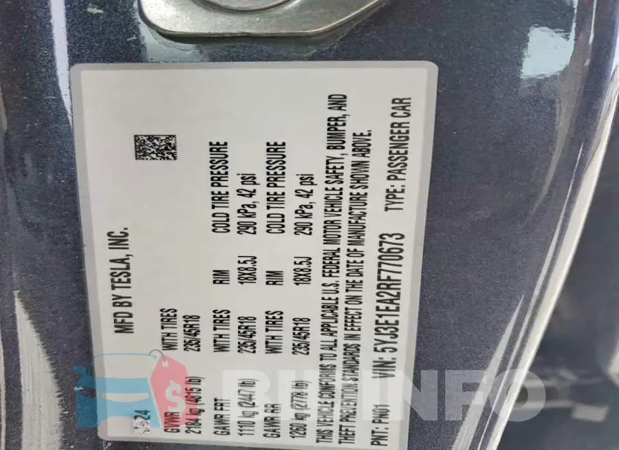5YJ3E1EA2RF770673 Photo# 13