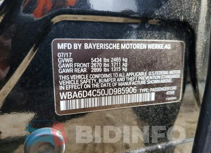 WBA6D4C50JD985906 Photo# 12