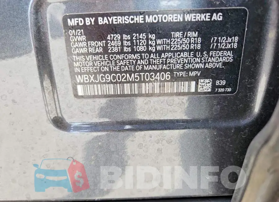 WBXJG9C02M5T03406 Photo# 13