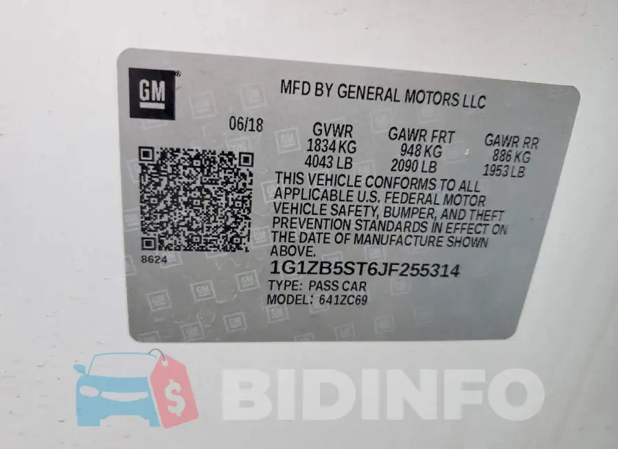 1G1ZB5ST6JF255314 Photo# 13