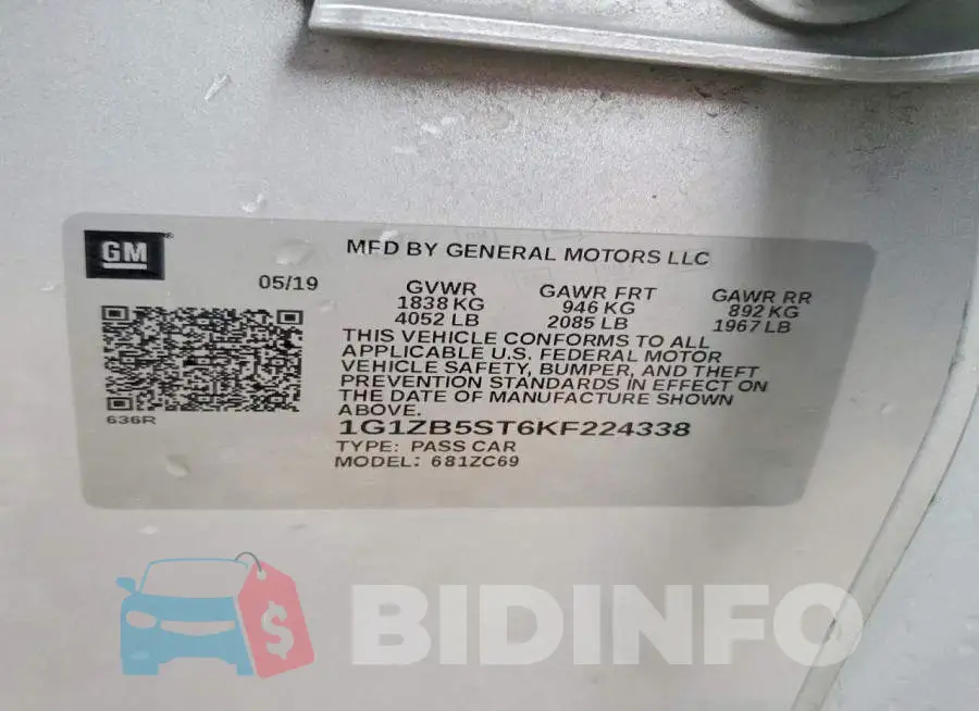 1G1ZB5ST6KF224338 Photo# 12