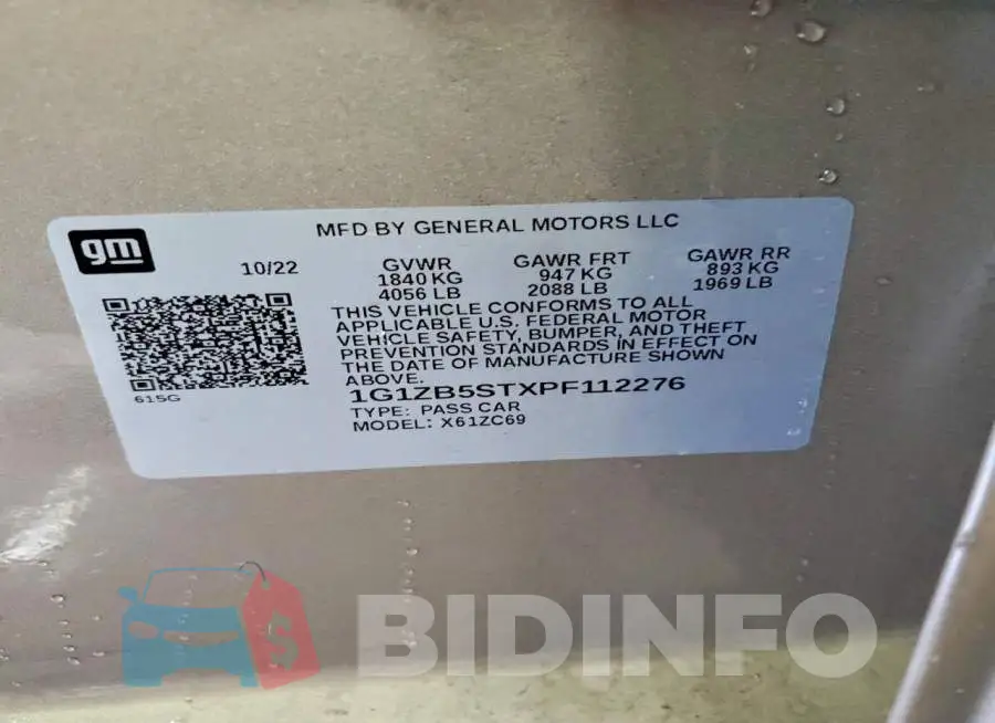 1G1ZB5STXPF112276 Photo# 12