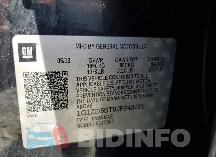 1G1ZD5ST0JF243721 Photo# 13