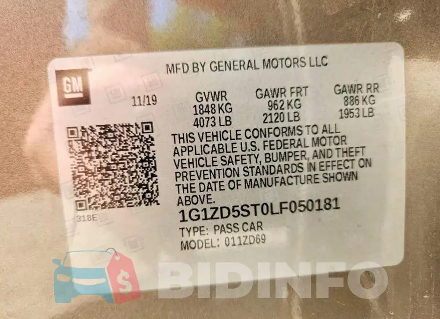 1G1ZD5ST0LF050181 Photo# 12