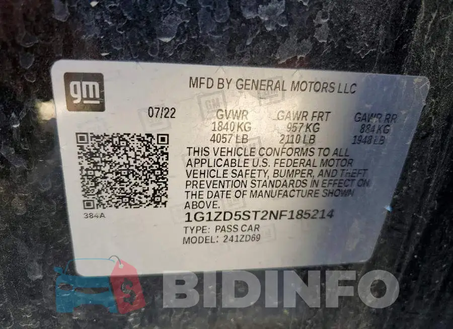 1G1ZD5ST2NF185214 Photo# 12