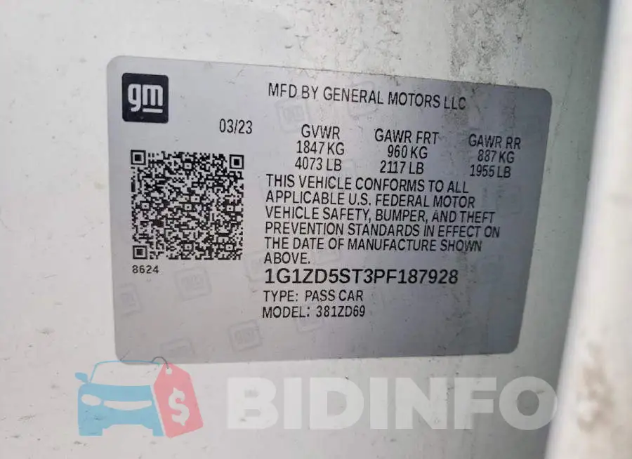 1G1ZD5ST3PF187928 Photo# 13