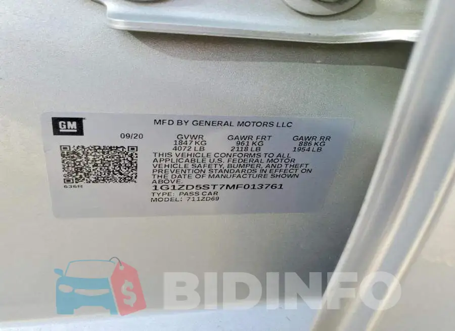 1G1ZD5ST7MF013761 Photo# 12