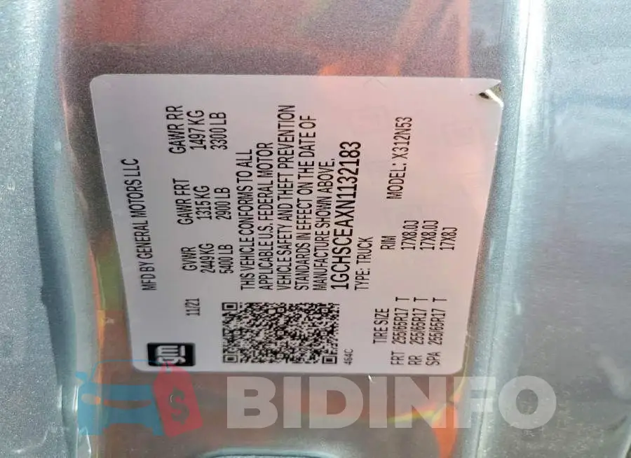 1GCHSCEAXN1132183 Photo# 12