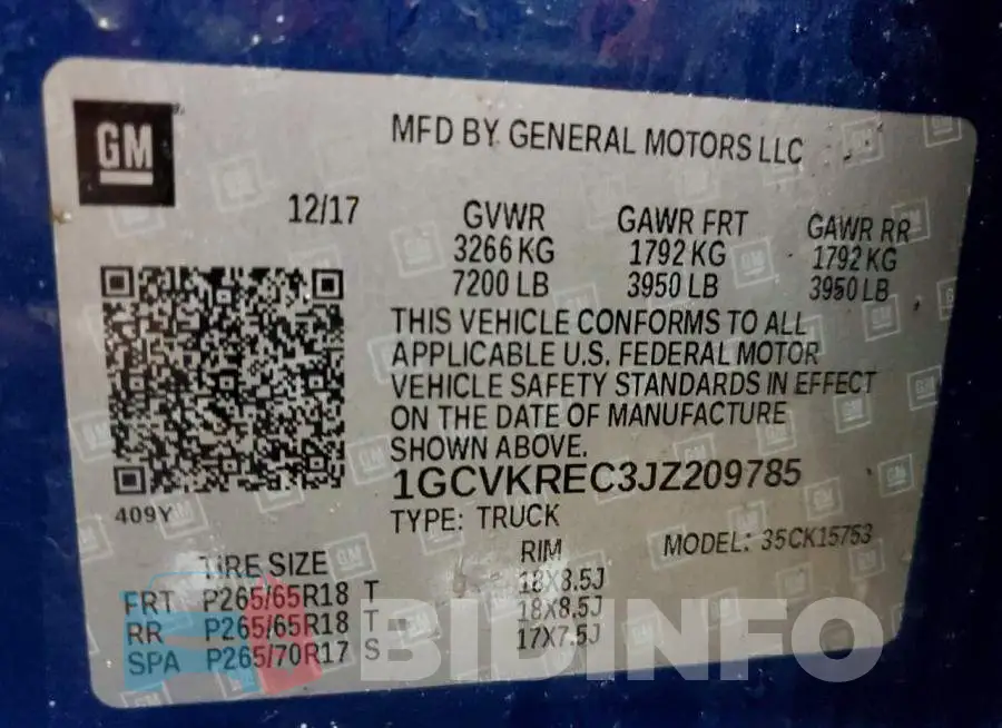 1GCVKREC3JZ209785 Photo# 12