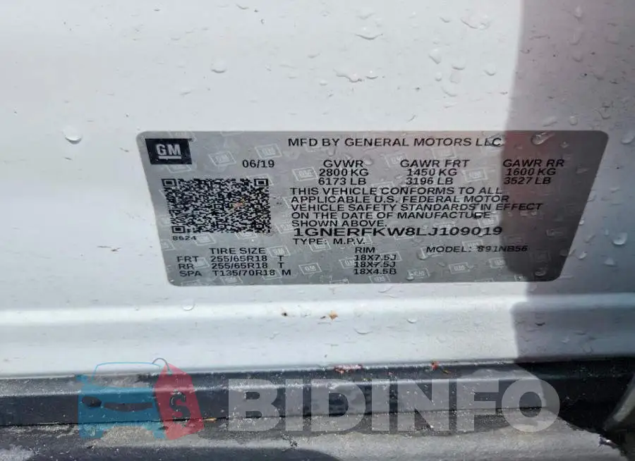 1GNERFKW8LJ109019 Photo# 14