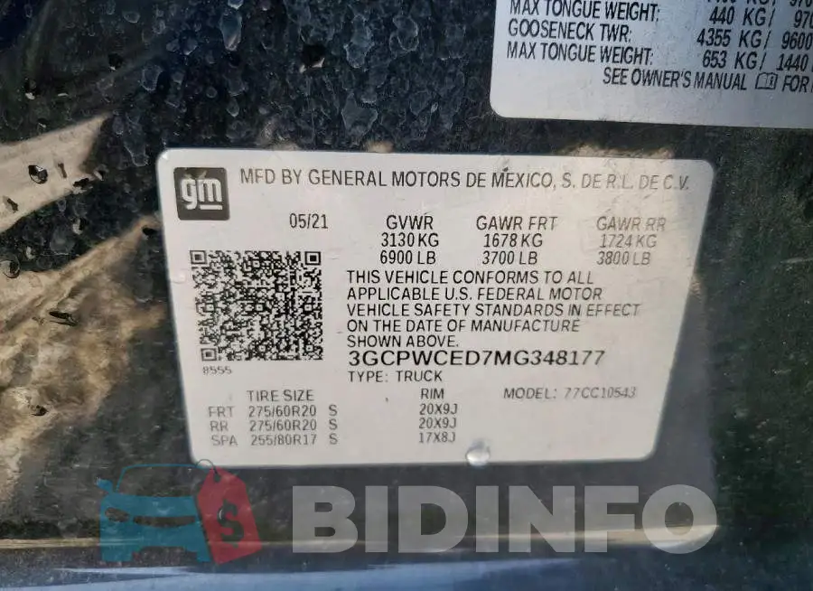 3GCPWCED7MG348177 Photo# 13