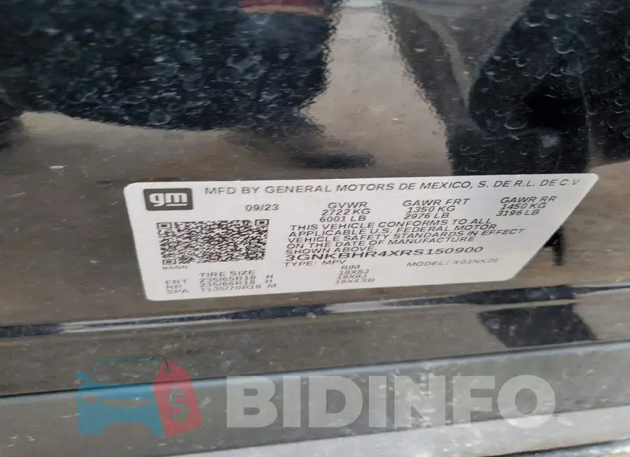 3GNKBHR4XRS150900 Photo# 14