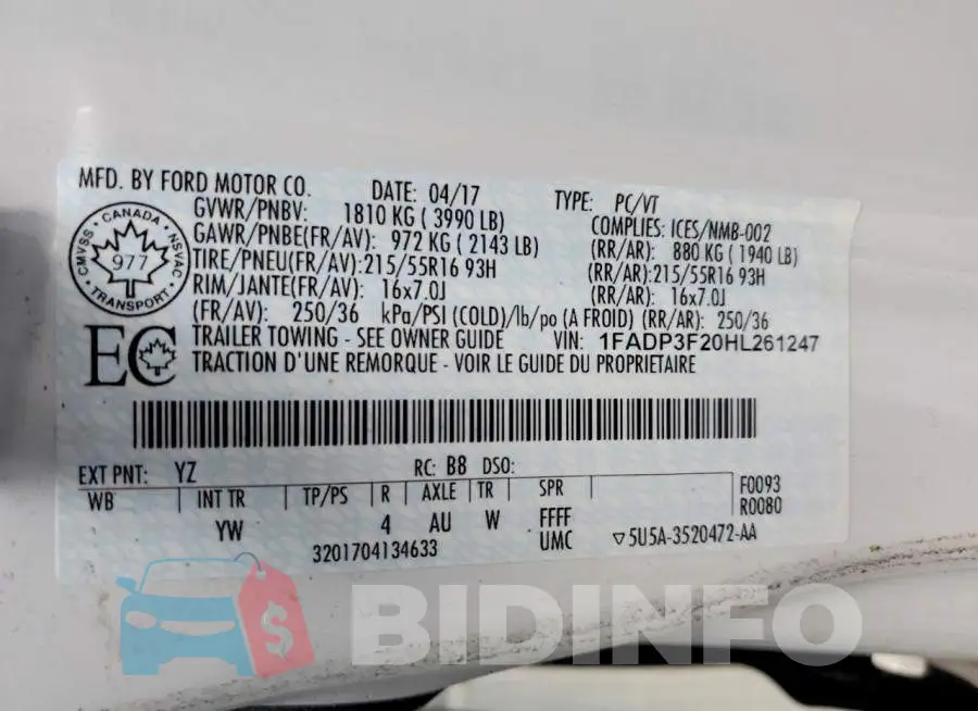 1FADP3F20HL261247 Photo# 12