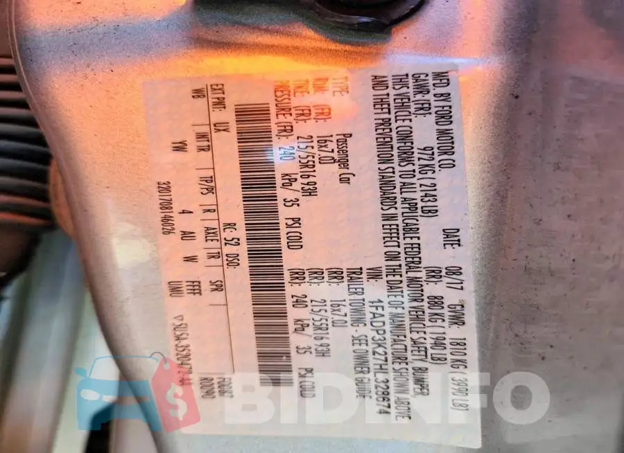 1FADP3K27HL328674 Photo# 12
