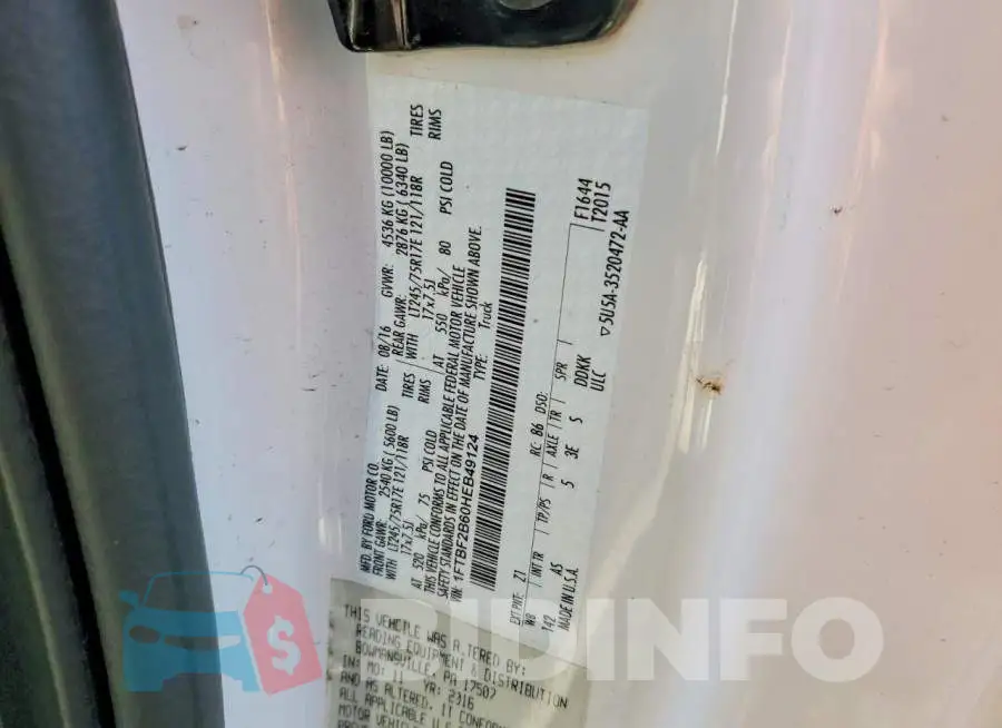 1FTBF2B60HEB49124 Photo# 12