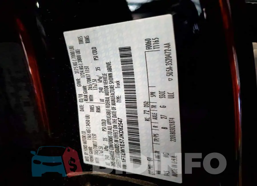 1FTEW1E57JKD82547 Photo# 12