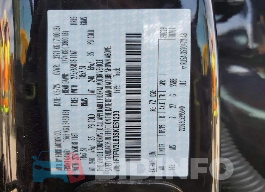 1FTFW3L83SKE51233 Photo# 12