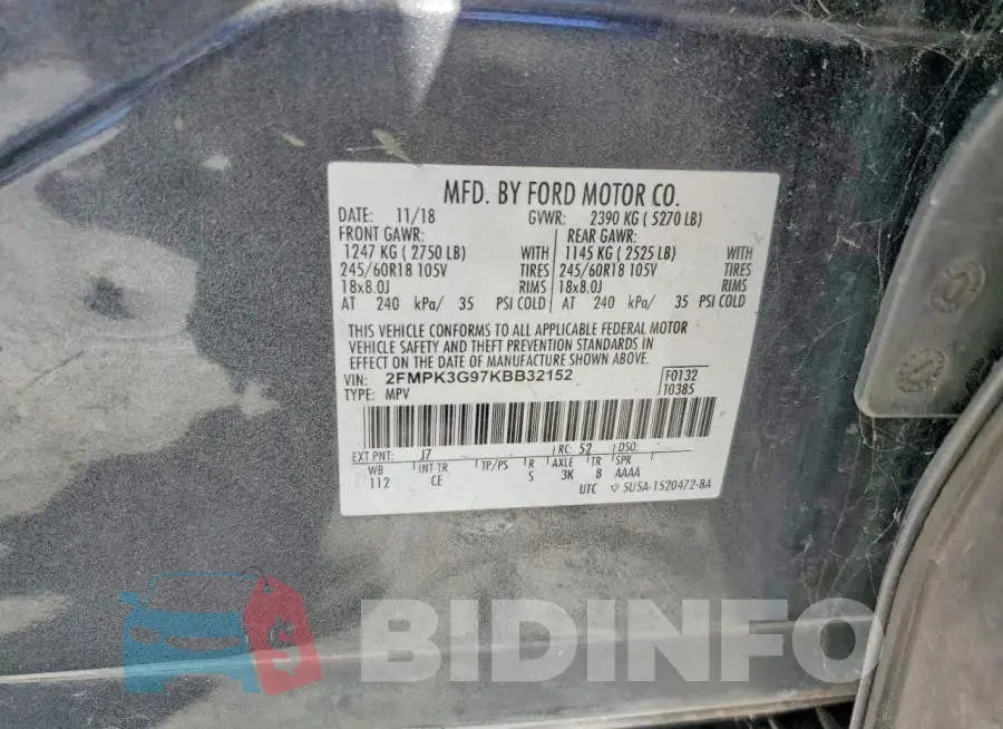 2FMPK3G97KBB32152 Photo# 12