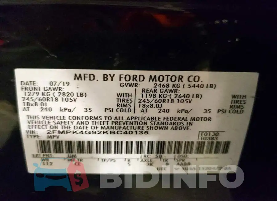 2FMPK4G92KBC40135 Photo# 13