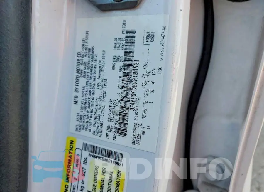 3FA6P0CD8KR180521 Photo# 13